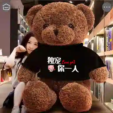 馨贝轩 特大号泰迪熊 定制卫衣熊 抱抱熊 蜜桃绒 夹腿睡觉娃娃 玩偶 毛绒公仔