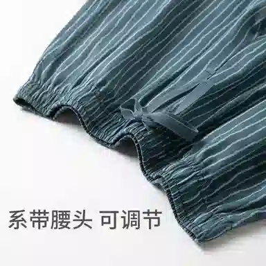 舒雅 纯棉柔软亲肤透气圆领短袖家居睡衣套装 男款 灰绿