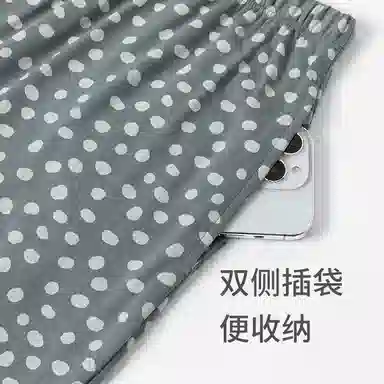 舒雅 蓝牌系列 软糯亲肤透气印花家居长裤睡裤 女款 灰色