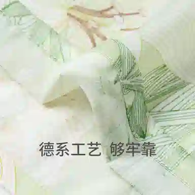 舒雅 植物翻领清新上衣舒适透气长裤睡衣套装 女款 浅绿