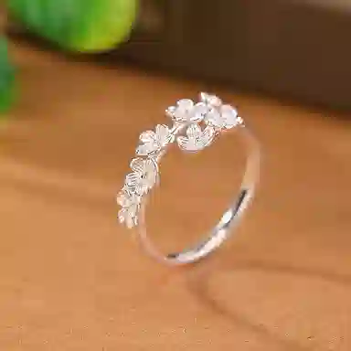 麟典 喜上梅梢连理枝 温柔气质古风梅花 小众设计轻奢精致开口指环 汉服配饰 合金 戒指 女款