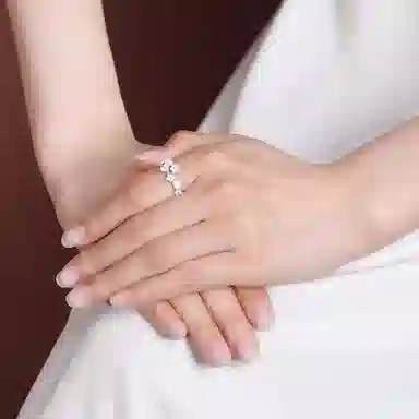 麟典 喜上梅梢连理枝 温柔气质古风梅花 小众设计轻奢精致开口指环 汉服配饰 合金 戒指 女款