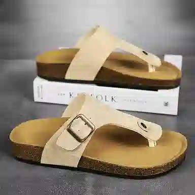 泰和源 简约百搭日常出行 软木底人字拖鞋 男款