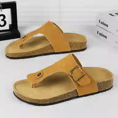 泰和源 简约百搭日常出行 软木底人字拖鞋 男款