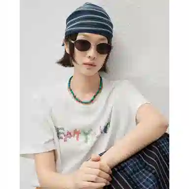 美洋 海藻条纹  潮人小道具~简约百搭三角 丝巾 女款