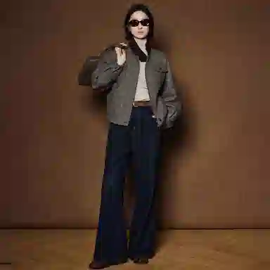 美洋 花栗绵羊毛宽松羽绒服 女款