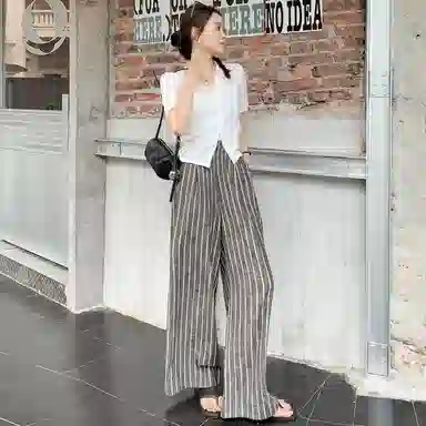 美洋  极简真皮沙滩平底方头人字拖鞋 女款