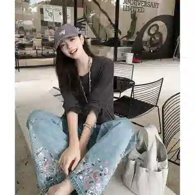 美洋 字母刺绣磨破可调节 棉 棒球帽 男女同款情侣款