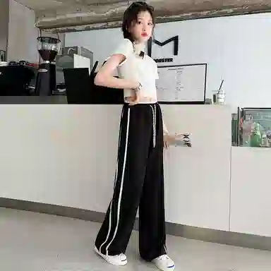 木木兔长裤 时髦洋气薄款夏季工装裤时尚女孩个性休闲运动裤