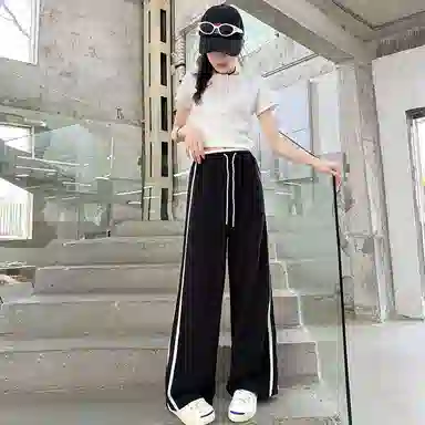 木木兔长裤 时髦洋气薄款夏季工装裤时尚女孩个性休闲运动裤