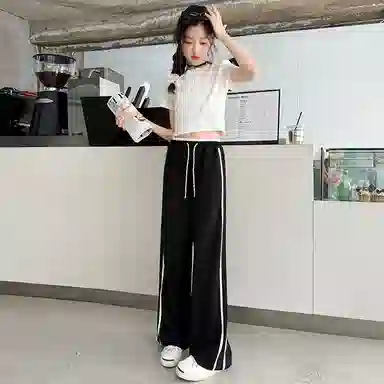 木木兔长裤 时髦洋气薄款夏季工装裤时尚女孩个性休闲运动裤