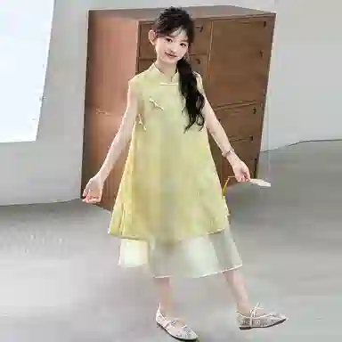 木木兔连衣裙 时髦洋气夏季时尚女孩百搭无袖