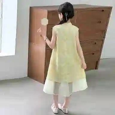 木木兔连衣裙 时髦洋气夏季时尚女孩百搭无袖