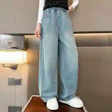 木木兔牛仔裤 时髦洋气宽松舒适亲肤柔软休闲百搭时尚 儿童款