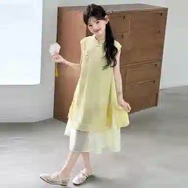 木木兔连衣裙 时髦洋气夏季时尚女孩百搭无袖