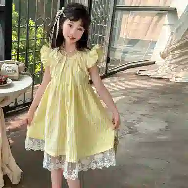 木木兔连衣裙 舒适百搭时髦洋气短袖裙 青少年