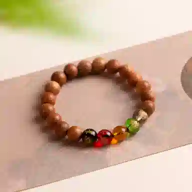 阿七 五路财神转运珠 招财纳福打磨盘串 桃木 手串 男女同款情侣款
