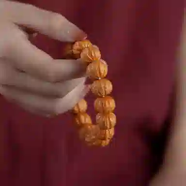 阿七 国风京八棱   精雕时来运转佛珠 盘玩小众素珠新中式复古的精致文玩#好运 猴头核桃 手串 男女同款情侣款