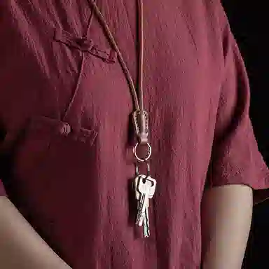 阿七 手缝手机挂绳长款挂脖短款手腕带相机挂饰防丢包包饰品 牛皮 钥匙扣 男女同款情侣款