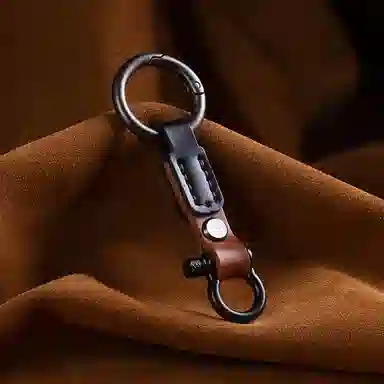 阿七 手缝头层潮品朋克风撞色简约挂绳创意精致挂件电动车车用钥匙包 牛皮 钥匙扣 男女同款情侣款