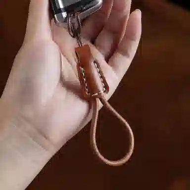 阿七 手缝手机挂绳长款挂脖短款手腕带相机挂饰防丢包包饰品 牛皮 钥匙扣 男女同款情侣款