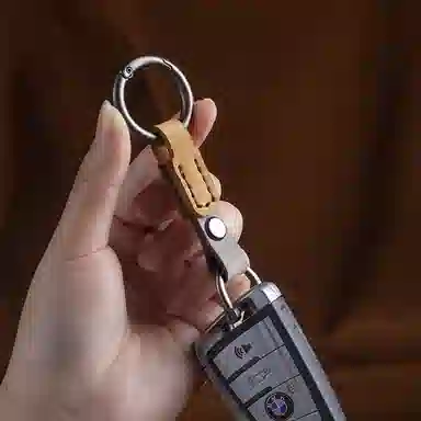 阿七 手缝头层潮品朋克风撞色简约挂绳创意精致挂件电动车车用钥匙包 牛皮 钥匙扣 男女同款情侣款