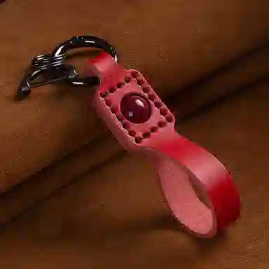 阿七 高档六字真言转运珠挂件创意车载圈电车个性时尚新车礼#好运 牛皮 钥匙扣 男女同款情侣款