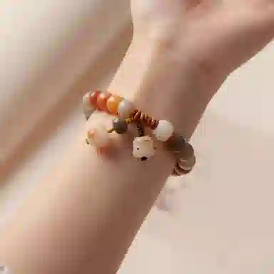 阿七 多宝多福多财中式菩提招财猫爪纳福国风转运珠小众轻奢百搭上岸本命年生日 象牙果 手串 男女同款情侣款
