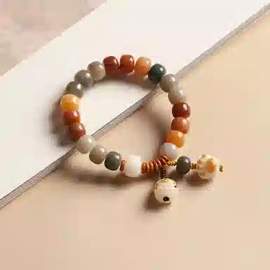 阿七 多宝多福多财中式菩提招财猫爪纳福国风转运珠小众轻奢百搭上岸本命年生日 象牙果 手串 男女同款情侣款