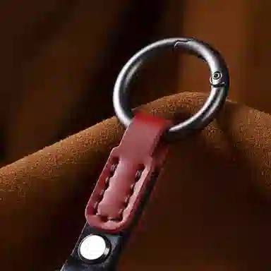 阿七 手缝头层潮品朋克风撞色简约挂绳创意精致挂件电动车车用钥匙包 牛皮 钥匙扣 男女同款情侣款
