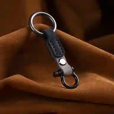 阿七 手缝头层潮品朋克风撞色简约挂绳创意精致挂件电动车车用钥匙包 牛皮 钥匙扣 男女同款情侣款