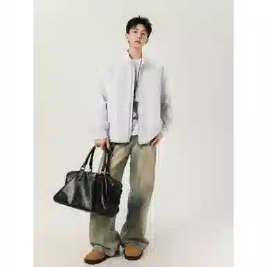 【dme】 美式高街宽松休闲立领外套潮牌设计感教练夹克 男女同款