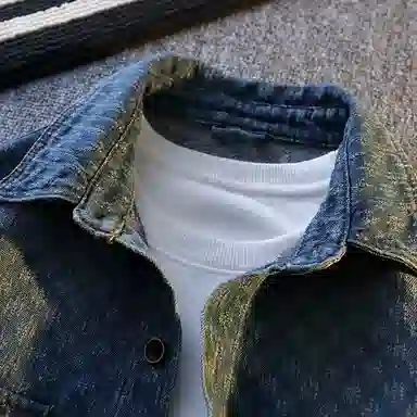 【dme】 美式高街心动帅气男孩外搭开衫上衣春秋回头率高的时尚翻领夹克时髦洋气牛仔外套 男女同款