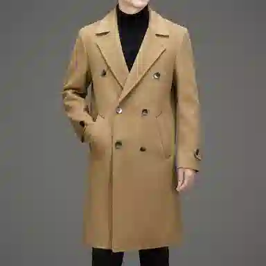 【dme】 秋冬高级感毛呢大衣男羊毛中长款外套过膝妮子呢子非双面羊绒男装 男款