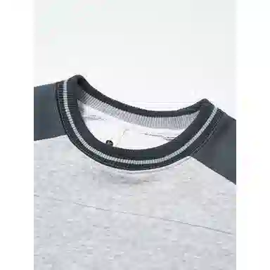 【dme】 美式复古拼接撞色上衣服秋季潮牌百搭宽松休闲套头圆领卫衣 男女同款