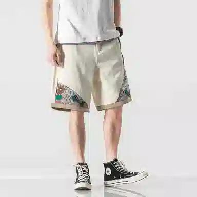 【dme】 拼接宽松百搭运动舒适高级五分休闲短裤 男女同款 拼色