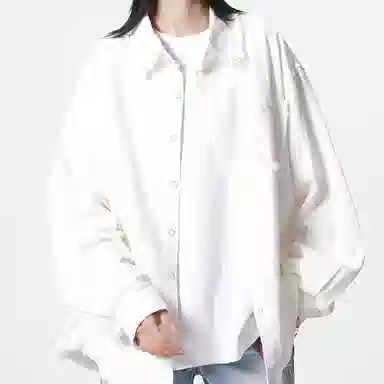 【dme】 美式潮牌复古做旧毛边长袖纯色简约宽松休闲百搭上衣衬衫 男女同款