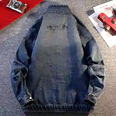 【dme】 立领机车风时尚潮流拉链夹克春秋季水洗做旧宽松上衣美式复古潮牌牛仔外套 男女同款