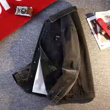 【dme】 春秋美式复古多袋时尚上衣秋季宽松百搭翻领潮牌休闲夹克牛仔外套 男女同款