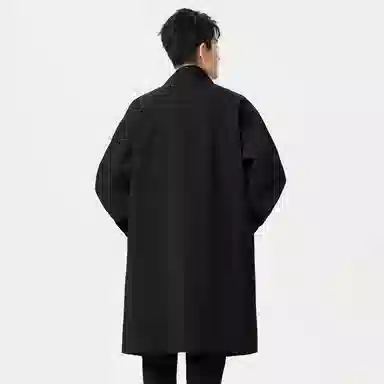 【dme】 简约韩系立领高品质气质宽松中长款大衣男秋款休闲设计时尚风衣外套 男女同款