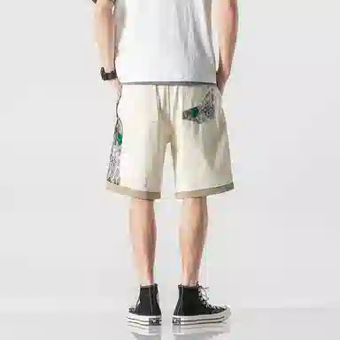 【dme】 拼接宽松百搭运动舒适高级五分休闲短裤 男女同款 拼色