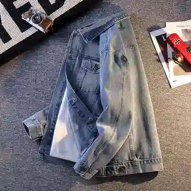 【dme】 春秋美式复古多袋时尚上衣秋季宽松百搭翻领潮牌休闲夹克牛仔外套 男女同款