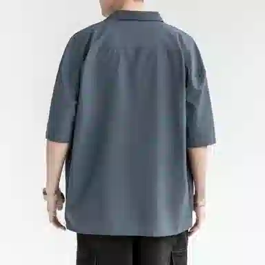 【dme】 翻领外套薄款透气外搭休闲短袖衬衫 男女同款