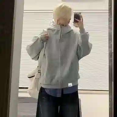 【dme】 潮牌美式高街重磅结构设计宽松连帽上衣外套男秋款时尚休闲情侣百搭中性卫衣帽衫 男女同款