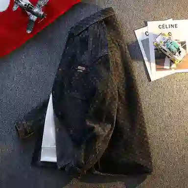 【dme】 美式高街心动帅气男孩外搭开衫上衣春秋回头率高的时尚翻领夹克时髦洋气牛仔外套 男女同款