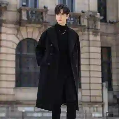 【dme】 潮流复古韩系慵懒风中长款毛呢外套男秋冬保暖时尚宽松痞帅气质莫兰迪休闲呢子大衣 男款