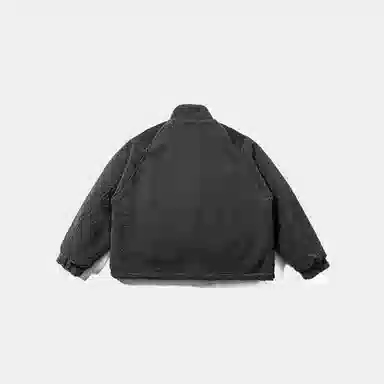 【dme】 潮流美式设计感立领两面穿羊羔毛棉衣外套男冬季宽松保暖中性休闲拼接工装棉服 男女同款