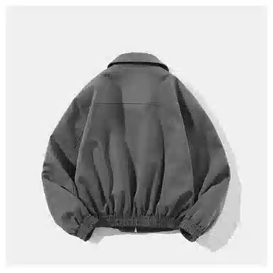 快鱼 高级感美式复古翻领飞行员简约纯色潮牌日常基础休闲百搭短款夹克外套 男女同款