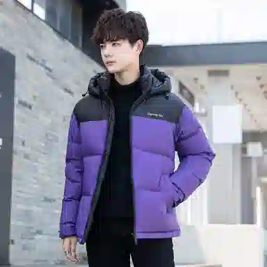 鸭鸭 时尚机能风工装宽松保暖百搭御寒防风连帽羽绒服 男女同款