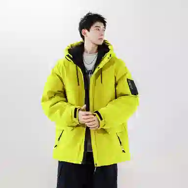 鸭鸭 加厚保暖连帽宽松百搭休闲羽绒服 男女同款